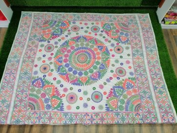 Rainbow Nakshi Kantha – Handcrafted Quilt from Jamalpur, Bangladesh